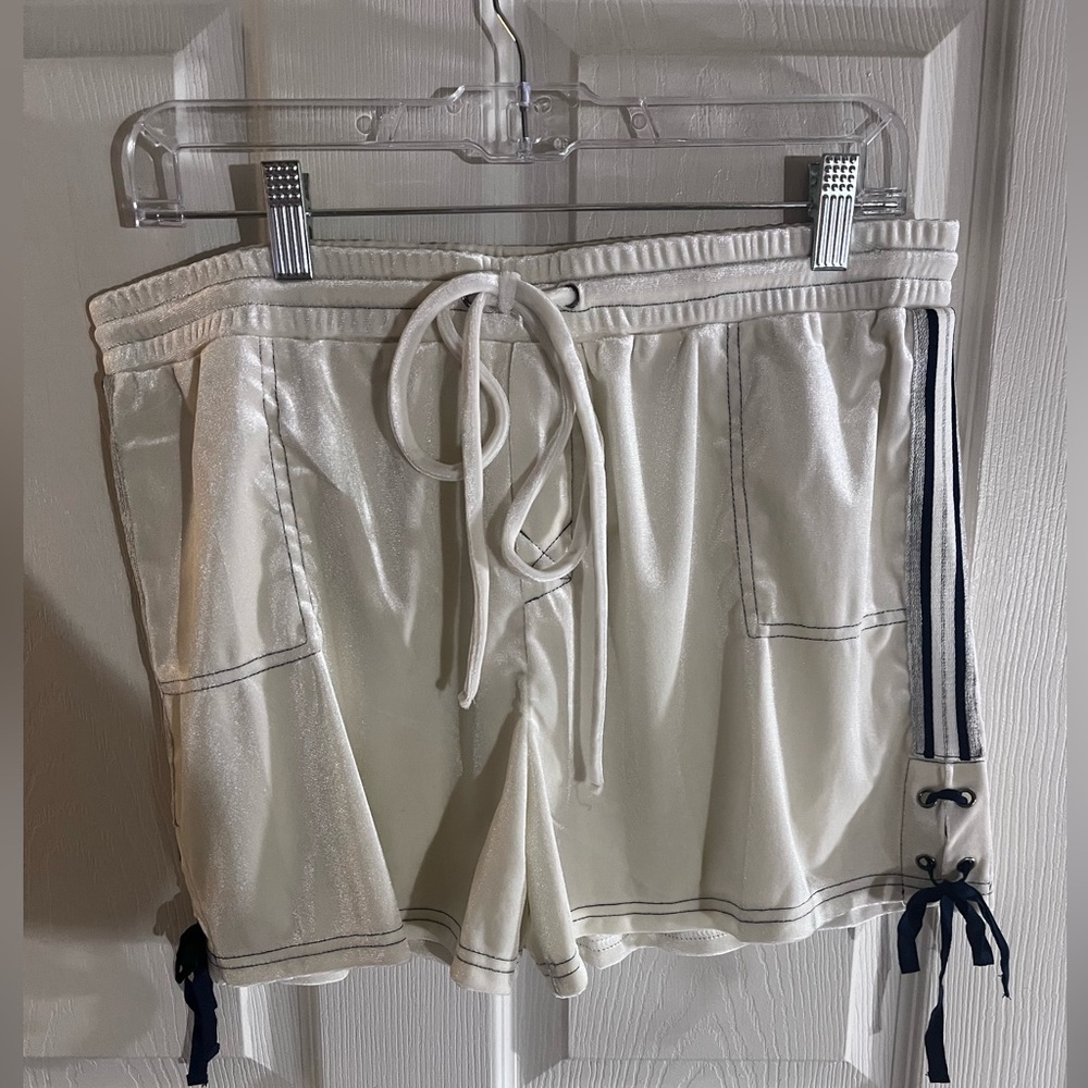 POL White size L Sporty Shorts with Navy Details NWOT